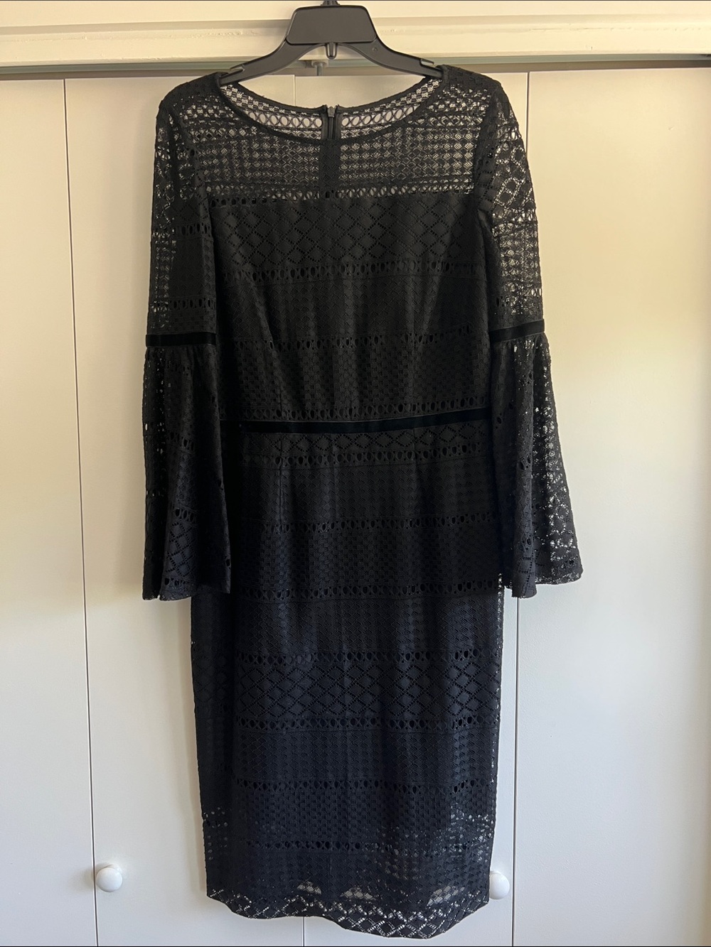 ANTONIO MELANI Black Long Sleeve Lace Dress